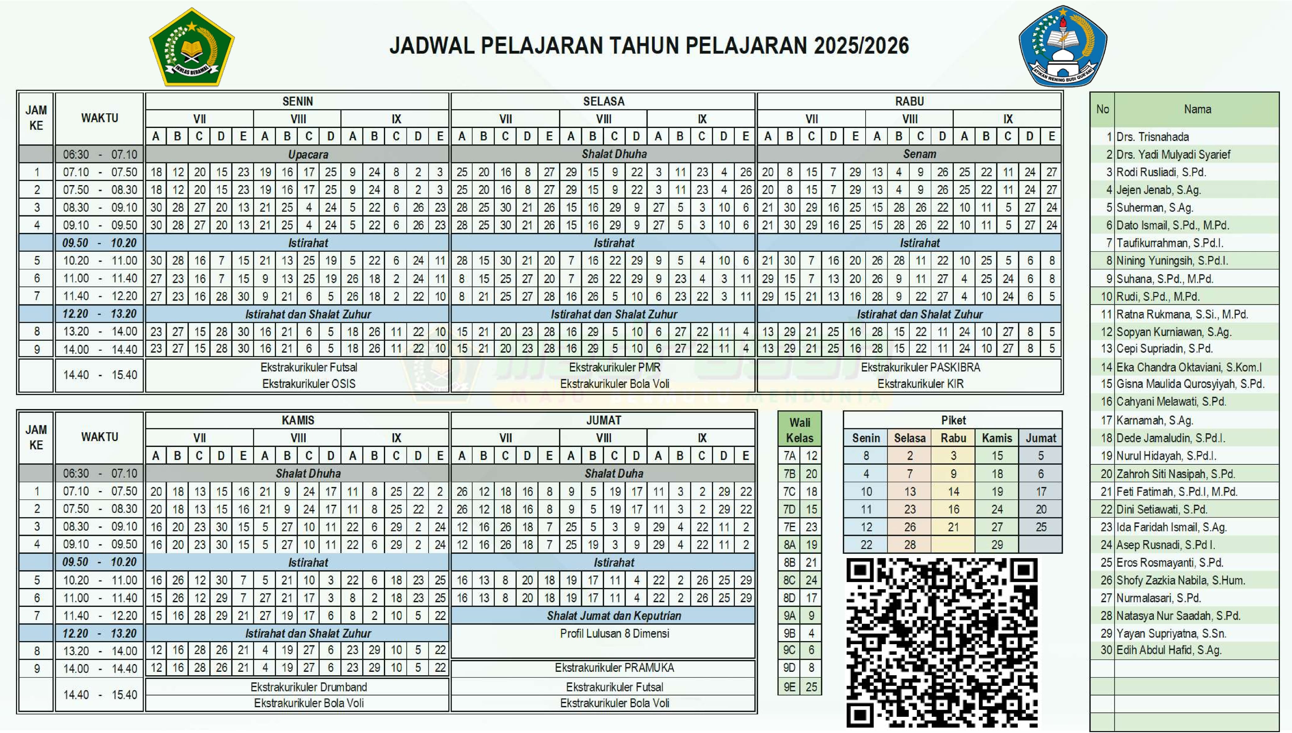 Jadwal Pelajaran
